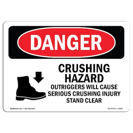 OSHA Danger, 10 Height, 14 Width, Decal